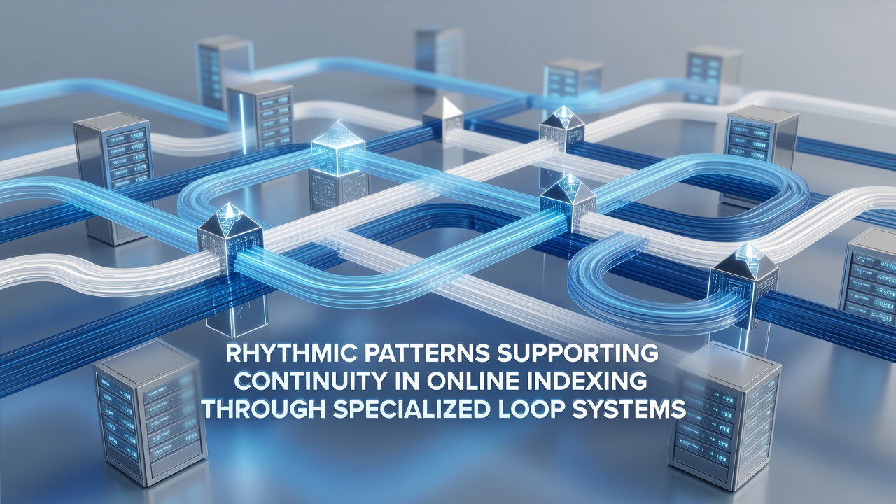 Flowchart showing specialized loop iterations synchronized with rhythmic patterns for sustained online indexing performance